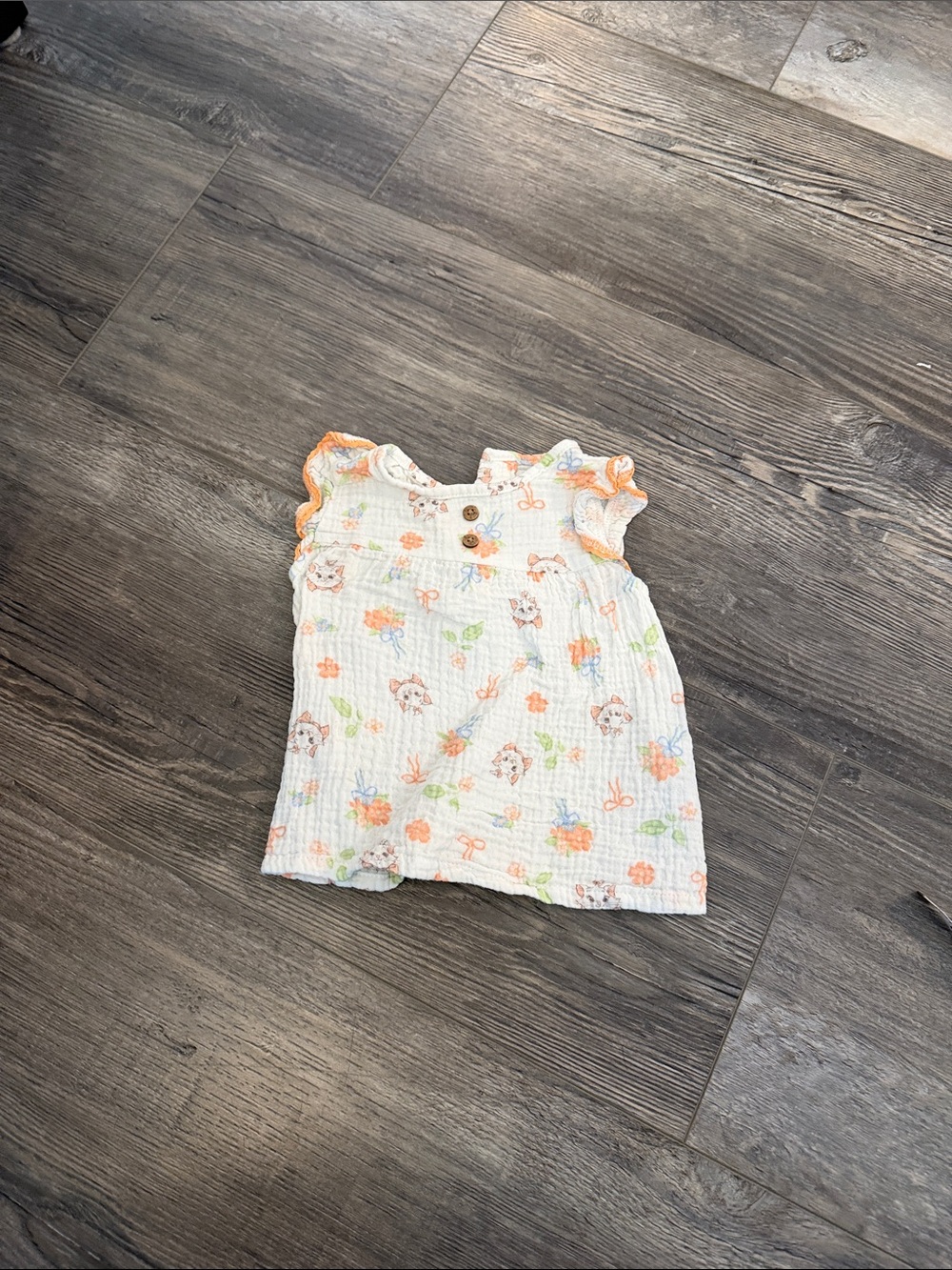 Disney White Character Tank Top with Orange Trim